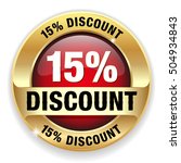 red 15 percent discount button  ... | Shutterstock .eps vector #504934843