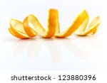 spiral orange peel reflecting... | Shutterstock . vector #123880396