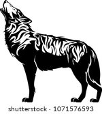 wolf art howling cut out... | Shutterstock .eps vector #1071576593