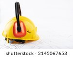 safety work protective accessories, occupational Safety and Health, anti noise headphones, builder's hard hat