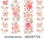 set of seamless vertical floral ...