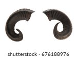 Pair of ram horns  isolated on...
