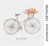 vintage bicycles with basket... | Shutterstock .eps vector #168756986