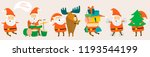 cute funny santa claus in... | Shutterstock .eps vector #1193544199