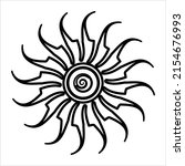 tattoo sun  flame tribal vector ... | Shutterstock .eps vector #2154676993