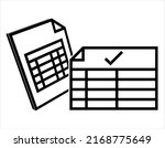 spreadsheet icon  computer file ... | Shutterstock .eps vector #2168775649