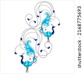 peacock artistic hand drawn... | Shutterstock .eps vector #2168775693
