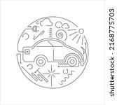 electric car icon monoline... | Shutterstock .eps vector #2168775703