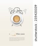 Coffee Cup Time Clock Concept...