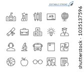Education Line Icons. Editable...