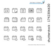 calendar line icons. editable... | Shutterstock .eps vector #1742306630
