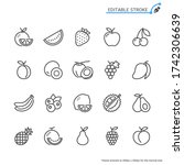 fruit line icons. editable... | Shutterstock .eps vector #1742306639