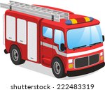 Fire Truck Cartoon Illustration 