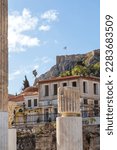 Small photo of Athens, Greece. Plaka area. Remains of the Hadrian's Library in Monastiraki square in Athens, Greece.