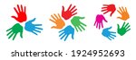 hand print circle icon set.... | Shutterstock .eps vector #1924952693