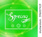 vector spring lettering design... | Shutterstock .eps vector #596037419