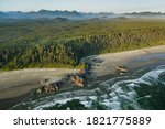 Canada, British Columbia. Pacific Rim National Park, aerial view.
