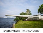 Southern Sweden, Karlskrona, Stumholmen Island, naval artillery piece