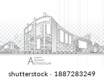 3d illustration architecture... | Shutterstock .eps vector #1887283249