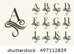 vintage set1 . capital letter... | Shutterstock .eps vector #497112859