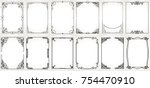 big set template of decorative... | Shutterstock .eps vector #754470910