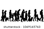 vector silhouette of group of... | Shutterstock .eps vector #1069165763