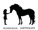 Vector Silhouette Of Girl With...