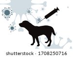 vector silhouette of dog with... | Shutterstock .eps vector #1708250716