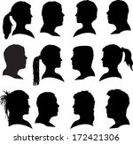 vector silhouette facial... | Shutterstock .eps vector #172421306