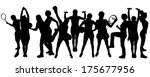 vector silhouette of people in... | Shutterstock .eps vector #175677956
