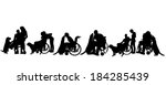 vector silhouette of disabled... | Shutterstock .eps vector #184285439