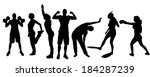 vector silhouette of people in... | Shutterstock .eps vector #184287239