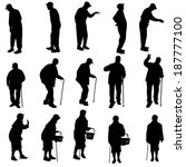 Vector Silhouette Of Old People ...