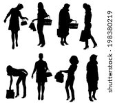 vector silhouette of women on a ... | Shutterstock .eps vector #198380219