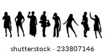 vector silhouettes of women on... | Shutterstock .eps vector #233807146