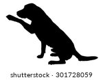 vector silhouette of a dog on a ... | Shutterstock .eps vector #301728059