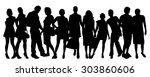 vector silhouette of a group of ... | Shutterstock .eps vector #303860606