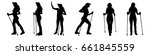 vector silhouette of woman who... | Shutterstock .eps vector #661845559