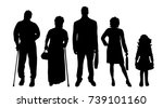 vector silhouette of family on... | Shutterstock .eps vector #739101160