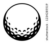 Golf ball / black and white / vector / icon