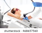 Smooth skin under the arms. Woman on laser hair removal