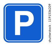 blue parking sign. isolated... | Shutterstock .eps vector #1191536209