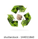 natural recycle sign on isolate ... | Shutterstock . vector #144011860