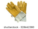 Gloves safety on white...