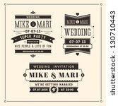 retro weddings invitations | Shutterstock .eps vector #130710443