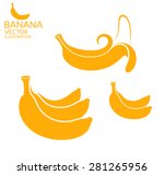 Banana. Icon Set. Vector...