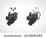 hand washing with soap  hand... | Shutterstock .eps vector #1678890289