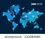 pixel world map with spot lights | Shutterstock .eps vector #132084080