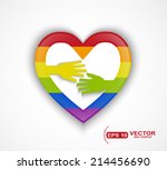 heart shape with gay flag and... | Shutterstock .eps vector #214456690