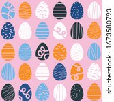 a cute hand drawn pattern of... | Shutterstock .eps vector #1673580793